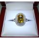 yellow sapphire 4.18 tcw white gold ring