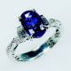 Blue Oval Sapphire wedding ring