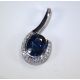 Blue Sapphire and Diamond Pendant 