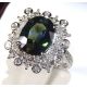 White Gold and Green natural Sapphire for ladies 