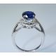 18kt White Gold Oval Blue sapphire 