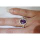 Purple Violet Ceylon Sapphire and diamonds Ring