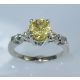 Ceylon yellow sapphire and diamonds ring 