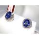Certified 14 kt white gold 3.00 tcw oval blue Ceylon sapphire and diamond earrings  (SOLD)