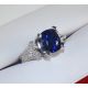 Platinum ring with blue Sapphire 