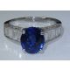 18kt White Gold ring with sapphire 
