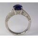 GIA 18 kt White Gold 3.71 tcw Blue Oval Cut Natural Ceylon Sapphire and Diamond Ring (Sold)