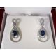 GIA Certified 18 kt white gold 3.49 tcw oval blue natural sapphire and diamond earrings **