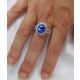 Blue Oval Sapphire in finger 
