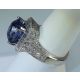 Blue Cushion Diamond Ring