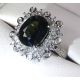 Green Sapphire 18kt white gold ring 