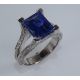 Blue Rectangle Blue Sapphire ring 