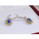 Natural sapphire earrings-Oval Blue 3.36 tcw