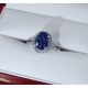 GIA Certified 18kt White Gold and blue sapphire ring