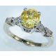 Yellow Natural Sapphire and white gold ring  