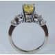 Yellow Sapphire and  White Gold 14 kt ring 