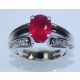 Red Natural Ruby and white Gold 