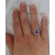 blue Sapphire oval cut in finger 