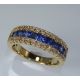custom blue sapphire and gold band 