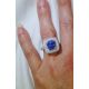 Blue Sapphire Cushion ring in finger 