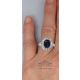 blue sapphire and platinum ring for ladies