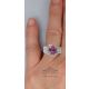 Pink Sapphire ring in the finger 