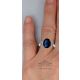 blue oval sapphire hand