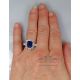 2.09 ct Blue Emerald sapphire engagement ring 