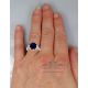 Blue sapphire ring in finger Size 