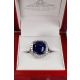 Vivid Blue Sapphire and Diamond Ring