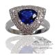 Blue Pear Sapphire and diamond ring