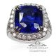 fancy blue sapphire and diamond platinum ring