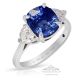 Platinum 3 Stone Sapphire Ring, 3.49 ct Unheated GIA Certified x 3