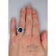  blue Diamond Ring in finger 