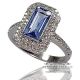 Blue Ceylon Sapphire white gold Ring