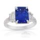 blue sapphire emerald platinum ring
