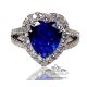 Heart Cut blue Sapphire and white gold ring