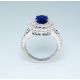 Blue Oval Cut blue natural sapphire ring-18 kt 2.29 ct 