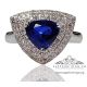 Pear cut Blue Ceylon Sapphire & Diamond Ring