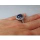Rich blue sapphire 6.07 ct ring