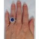 cushion vivid blue sapphire ring