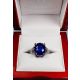 Princess Cut blue sapphire ring 