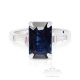 Natural Emerald Cut Sapphire Ring, 3.28 ct Platinum GIA Certified 