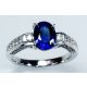 Blue OvalNatural Diamond Ring
