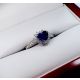 heart cut blue sapphire 18kt white gold ring