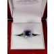 Rich Blue sapphire and diamonds and engagement  ring 