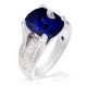 18kt Sapphire Ring, 4.24 ct Cushion Cut GIA Origin Report 