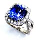 cushion cut blue sapphire ring 