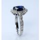 Natural sapphire and diamond ring-2.67 ct oval cut