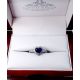 blue sapphire & diamond ring 18kt white gold